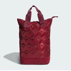 Adidas - crushed velvet backpack. Unisex. Color: Victory Crimson.